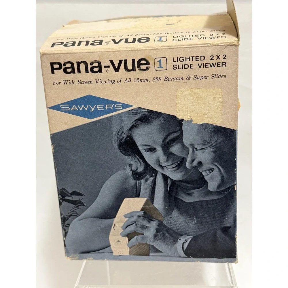 Sawyers Pana-Vue 1 Lighted 2x2 Slide Viewer‎ In Original Box - Cord Missing